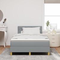 Boxspring bed met matras Lichtgrijs 120 x 190 cm Stof - thumbnail