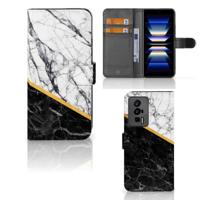 Xiaomi Poco F5 Pro | Bookcase | Marmer Wit Zwart - Origineel Cadeau Man - thumbnail