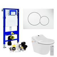 Geberit UP320 Toiletset 43 Maro D&apos;Italia DI600 Douchewc Met Wandcloset En Drukplaat - thumbnail