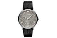 Horlogeband Armani AR1612 Leder Zwart 21mm - thumbnail