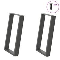 Eettafelpoten 2 st U-vormig 60x(72-73) cm staal antraciet - thumbnail