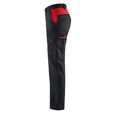 Blåkläder Dames Werkbroek Industrie 71041800 | Zwart/Rood | Maat 44 - 7330509486955