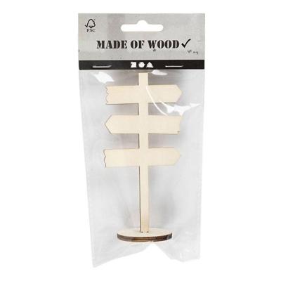 Creativ Company Houten bord pijlen op voet, 12cm