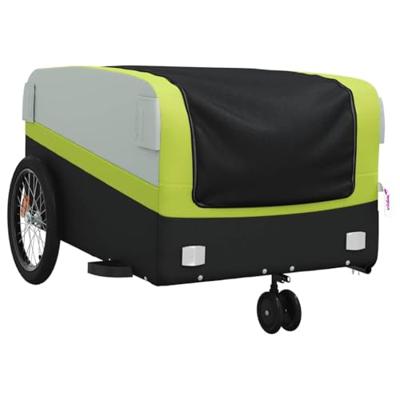 VidaXL Fietstrailer 45 kg ijzer zwart en groen - thumbnail
