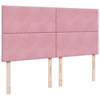 Boxspring met matras fluweel roze 200x200 cm - thumbnail