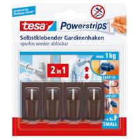 tesa POWERSTRIPS® Vario gordijnhaak Bruin Inhoud: 4 stuk(s) - thumbnail