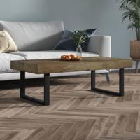 Salontafel 120x60x40 cm MDF en ijzer donkerbruin en zwart - thumbnail