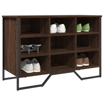 VidaXL Schoenenkast 90x38x61,5 cm bewerkt hout bruin eikenkleurig VidaXL Schoenenkast 90x38x61,5 cm bewerkt hout bruin eikenkleurig