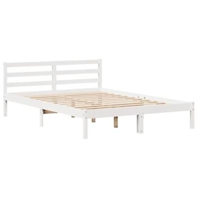 Bedframe met hoofdeinde zonder matras 140x190 cm wit