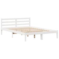 Bedframe met hoofdeinde zonder matras 140x190 cm wit - thumbnail