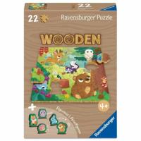 Bosdieren - Houten puzzel met 22 stukjes - thumbnail