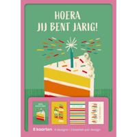 hallmark wenskaarten, hoera jij bent jarig, blister van 8 stuks - thumbnail