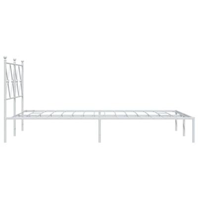 Bedframe met hoofdbord metaal wit 120x200 cm