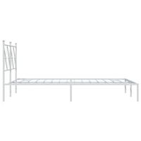 Bedframe met hoofdbord metaal wit 120x200 cm - thumbnail