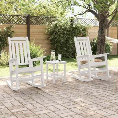Tuin Schommelstoel 3 pcs Wit 38 x 38 x 46cm Kunststof
