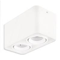 GU10-opbouwarmatuur Lombardo wit dubbel - thumbnail