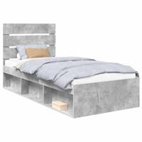 Bedframe Concerte Grijs 100 x 200 cm Massief grenenhout - thumbnail