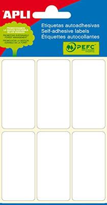 Apli witte etiketten ft 26 x 54 mm (b x h), 36 stuks, 6 per blad (2681)