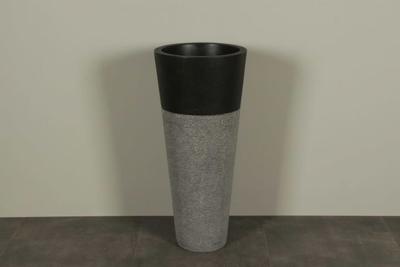 Staande Terrazzo Wastafel Zwart Rond 90x40 cm | TZS PS01z Staande Terrazzo Wastafel Zwart Rond 90x40 cm | TZS PS01z