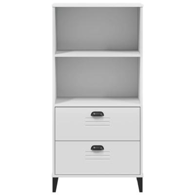 Boekenkast VIKEN 60x35x123 cm massief grenenhout wit