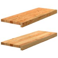 VidaXL Vensterbanken 2 st 70x25x2 cm massief eikenhout lichtbruin - thumbnail