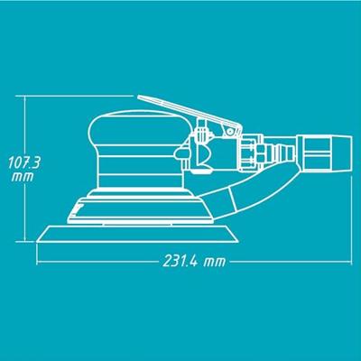 HAZET Excentrische slijper 9033-2 · L x B x H: 231,4 mm x 148 mm x 107,3 mm - thumbnail