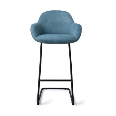 Jesper Home Barkruk 'Kushi' Arch Black, kleur Ocean Eyes (zithoogte 78cm)