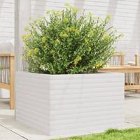 VidaXL Plantenbak 70x70x45,5 cm massief grenenhout wit - thumbnail