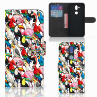 Nokia 8.1 Telefoonhoesje met Pasjes Birds - thumbnail