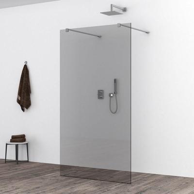 Wiesbaden Slim Inloopdouche 80x200 cm Rookglas met Nano Coating