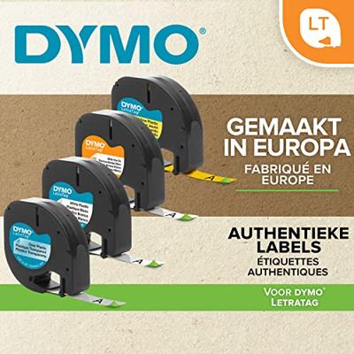 DYMO S0721620 Labeltape Kunststof Tapekleur: Hyper-geel Tekstkleur: Zwart 12 mm 4 m