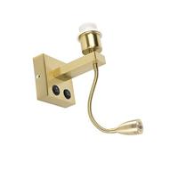 QAZQA Moderne wandlamp messing met flexarm - Brescia Combi - thumbnail