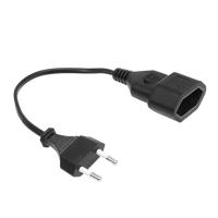 ACT AK5246 Netsnoer Stroomkabel Euro Male | Euro Female | Zwart | 20 cm - thumbnail