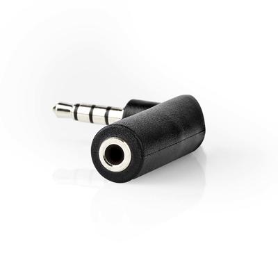 Nedis Stereo-Audioadapter | 3,5 mm Male | 3,5 mm Female | 90° Gehoekt | 1 stuks - CAGB22980BK CAGB22980BK
