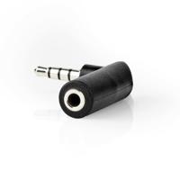 Nedis Stereo-Audioadapter | 3,5 mm Male | 3,5 mm Female | 90° Gehoekt | 1 stuks - CAGB22980BK CAGB22980BK - thumbnail