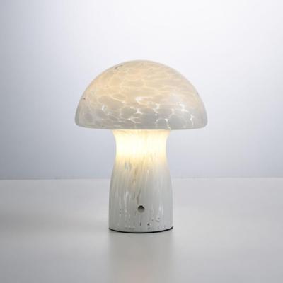 LED Tafellamp Elyos marmo m - 2W - Natuurlijk glas - Paddenstoel - IP44 voor binnen en buiten (overdekt) - Met geïntegreerde dimmer - USB-C oplaadbaar