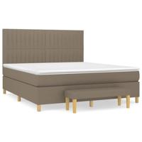 Boxspring met matras stof taupe 180x200 cm - thumbnail