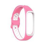 Siliconen band 2 kleurig - Roze / wit - Samsung Galaxy Fit 2 Siliconen band 2 kleurig - Roze / wit - Samsung Galaxy Fit 2
