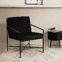 Nohr Fauteuil 'Sidra' Velvet, kleur Zwart - thumbnail