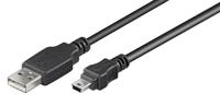 MicroConnect 3 m USB A - Mini B M/M 3 m USB A Mini USB B mannelijk zwarte kabel USB - kabel USB (3 m, USB A, mini-USB B, 2.0, mannelijk/mannelijk, zwart) - thumbnail