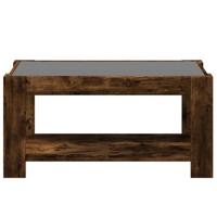 Salontafel met LED 93x53x45 cm bewerkt hout gerookt eikenkleur - thumbnail