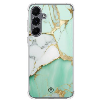 Samsung Galaxy A55 shockproof hoesje - Marmer mintgroen Samsung Galaxy A55 shockproof hoesje - Marmer mintgroen