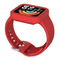 By Qubix - Siliconen band met case - Rood - Xiaomi Redmi Watch 2 (Lite) - thumbnail