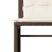4-delige Loungeset met kussens poly rattan bruin - thumbnail