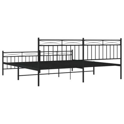 Bedframe met hoofd- en voeteneinde metaal zwart 193x203 cm
