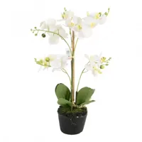 Kunstplant orchidee mini wit - 3 tak h38cm - thumbnail