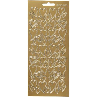 Creativ Company Stickers, harten, vel 10x23 cm, goud, 1 vel