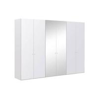 Goossens Kledingkast Easy Storage Ddk, Kledingkast 304 cm breed, 220 cm hoog, 4x glas draaideur en 2x spiegel draaideur midden - thumbnail