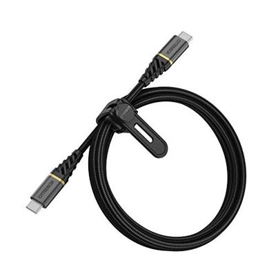 OtterBox Premium Reinforced Braided USB-C naar USB-C Cable, snelle oplaadkabel voor Smartphone en Tablet, ultrarobuust, buig- en buigzaam getest, 1m, Zwart