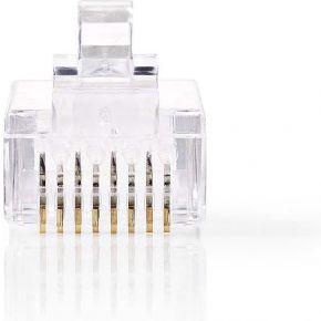 RJ45-Connector | Male | Stranded UTP CAT6 | Recht | Verguld | 1 Stuks | PVC | Transparant